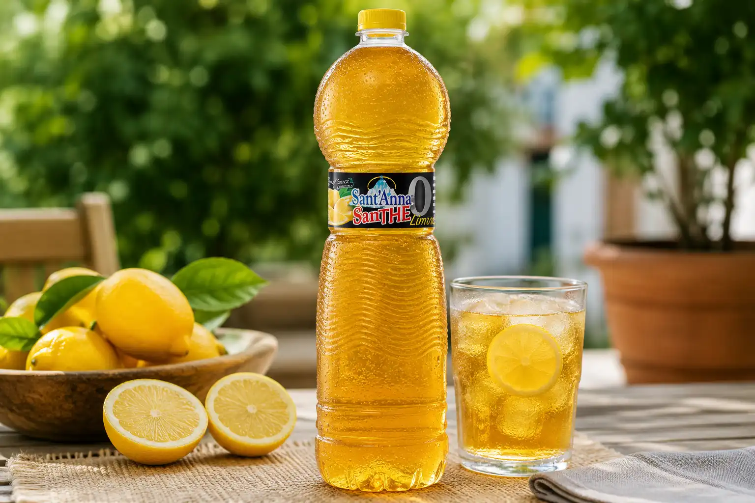 6 Pezzi Sant'Anna SanThè Zero Limone Lt 1,5 Tè Freddo Zero Zuccheri Bevanda 9 LT