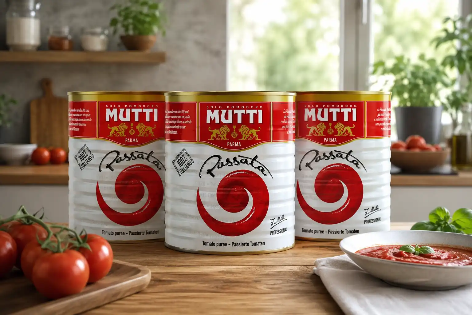 3 Pezzi Mutti Passata Di Pomodoro Kg 2,5 Polpa Italiana Professionale Latta