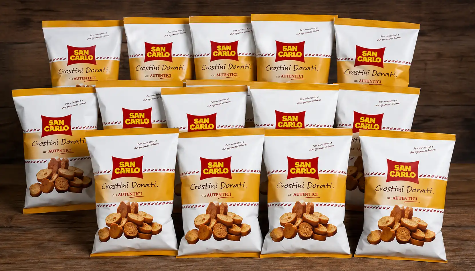 14 Pezzi San Carlo Crostini Dorati 75g Pane Tostato Snack Salato Italiano Pack