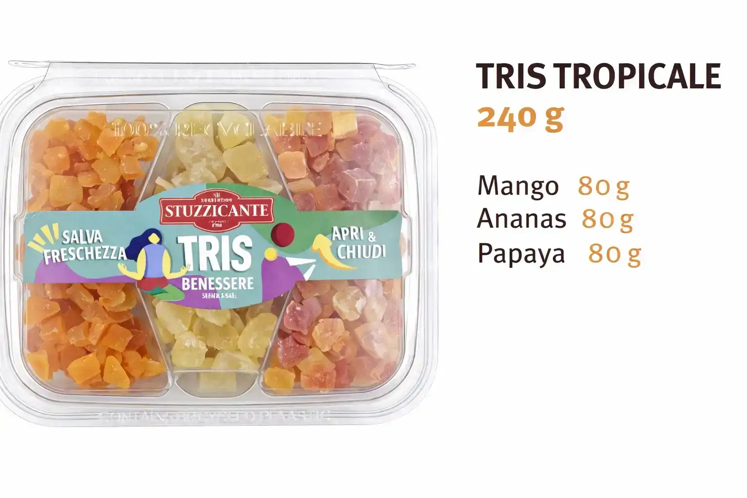 Box 5 Tris Snack Frutta Secca E Disidratata Aperitivo Breakfast Tropicale Mix