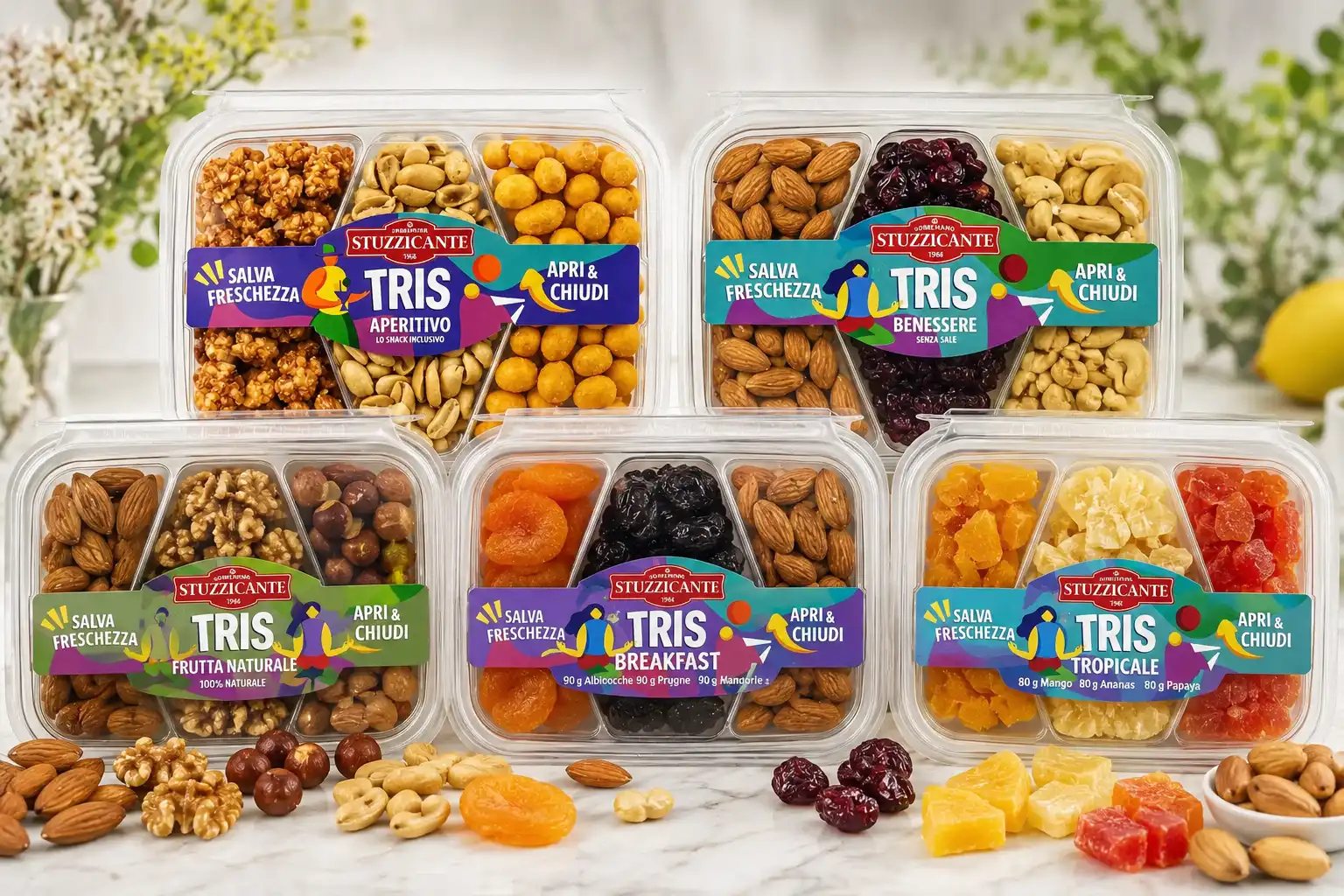 Box 5 Tris Snack Frutta Secca E Disidratata Aperitivo Breakfast Tropicale Mix