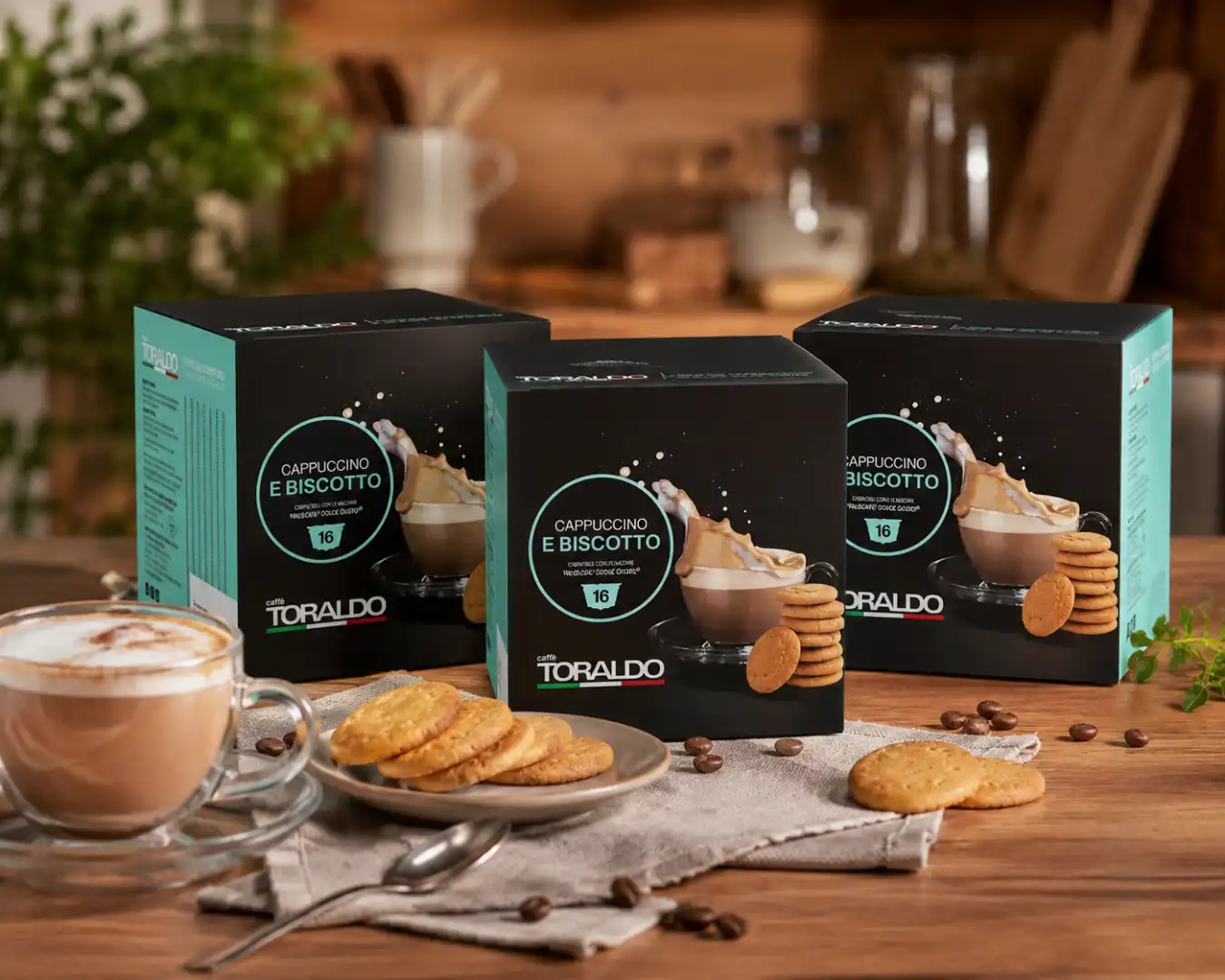3 Toraldo Cappuccino Al Biscotto 16 Capsule Compatibili Nespresso Caffè Pack
