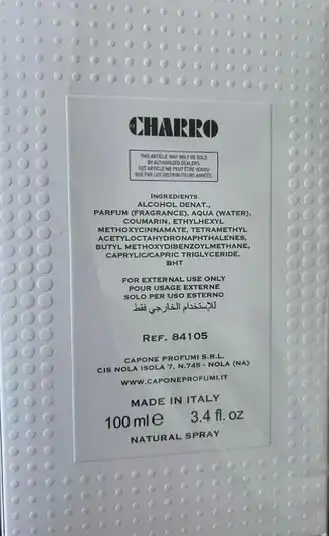 El Charro Bianchissimo Extrait De Parfum 100Ml Profumo Dolce Equivalente Lux