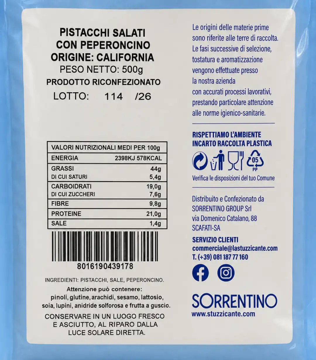 Pistacchi Salati Al Peperoncino 500g Origine California Snack Croccante Gustoso