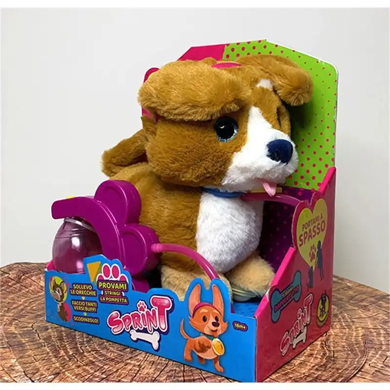 Sprint Pet Corgi Con Guinzaglio Peluche Interattivo Rocco Giocattoli 18 Mesi