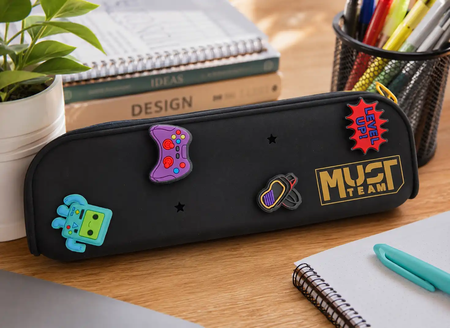 Astuccio In Silicone Nero 20x5x6Cm Portapenne Scuola Ufficio Porta Accessori
