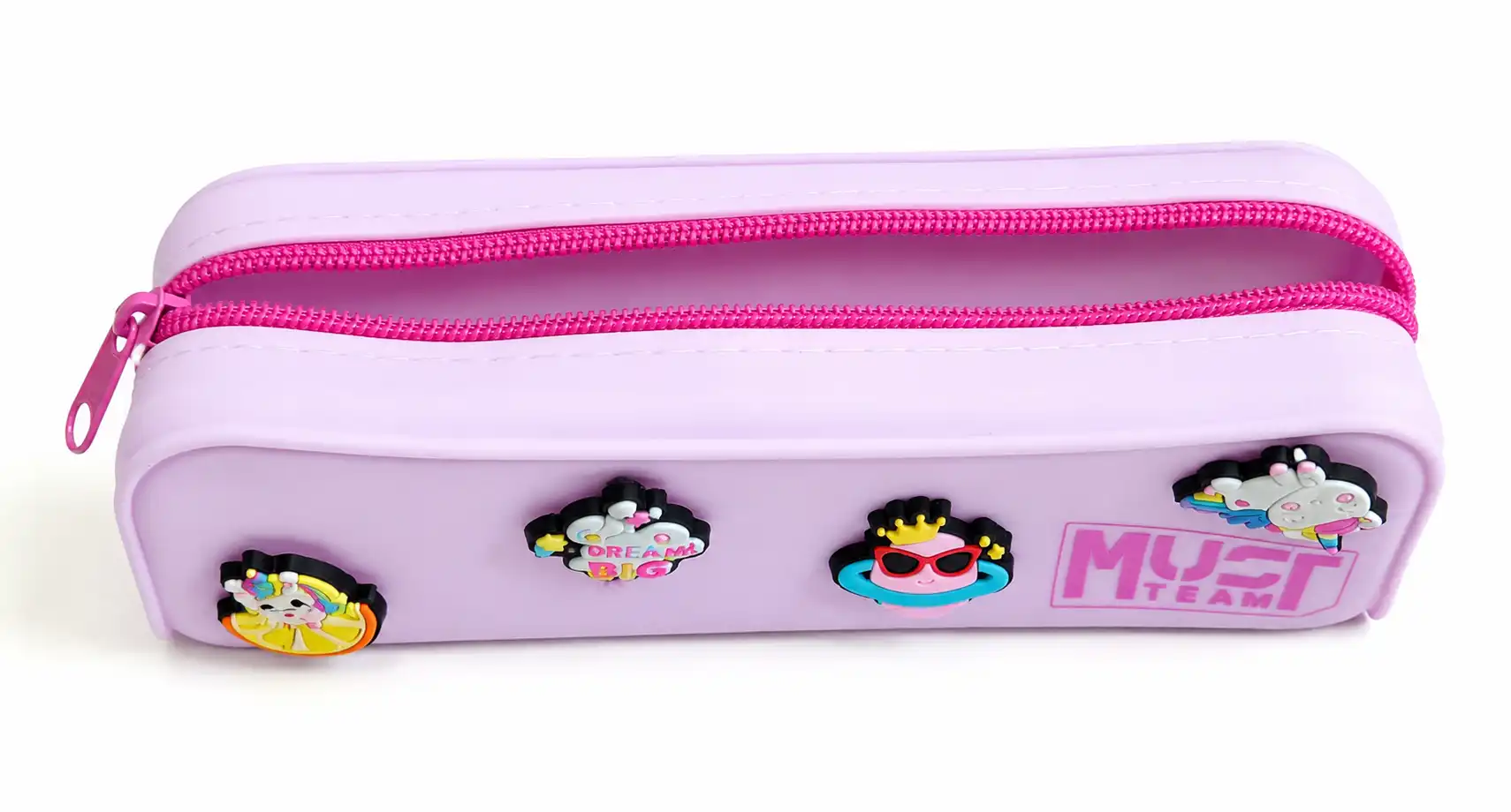 Astuccio In Silicone Lilla Pastello 20x5x6Cm Portapenne Scuola Portaoggetti Zip