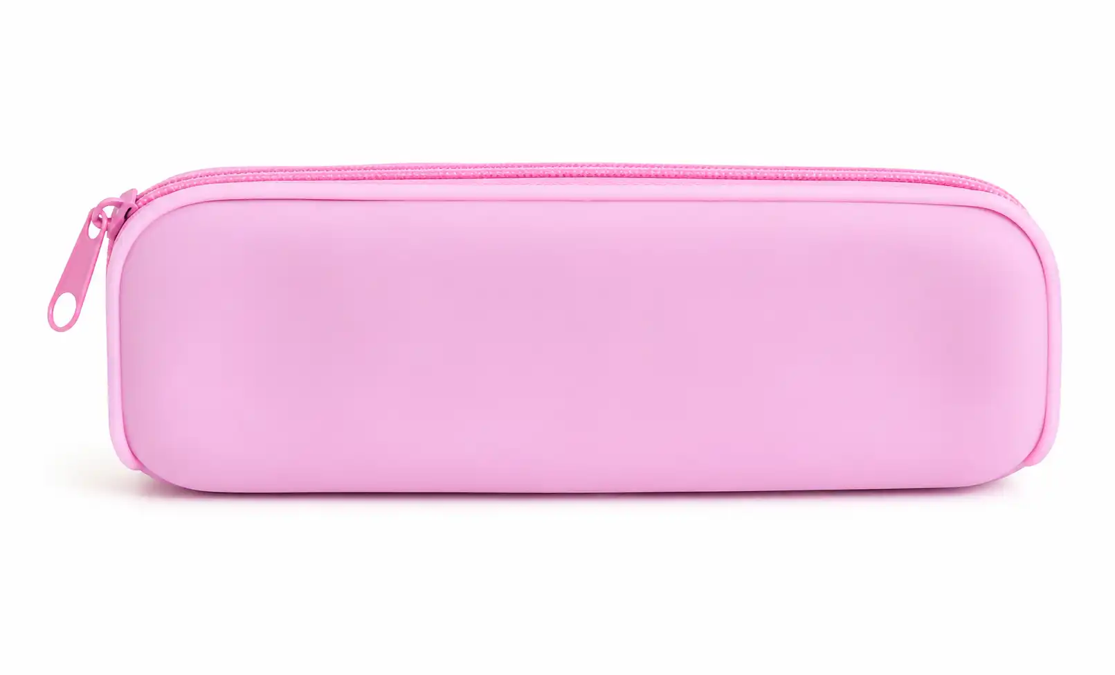 Astuccio In Silicone Rosa Pastello 20x5x6Cm Portapenne Cuori Scuola Con Zip