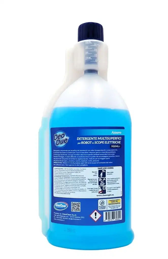 Deo Due Robot Lavapavimenti Scope Elettriche Detergente Blu 900ml Pavimenti Casa