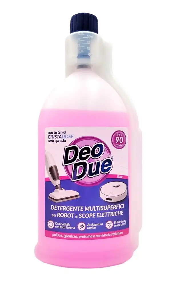 Deo Due Robot Lavapavimenti Scope Elettriche Detergente Rosa 900ml Pulizia Casa