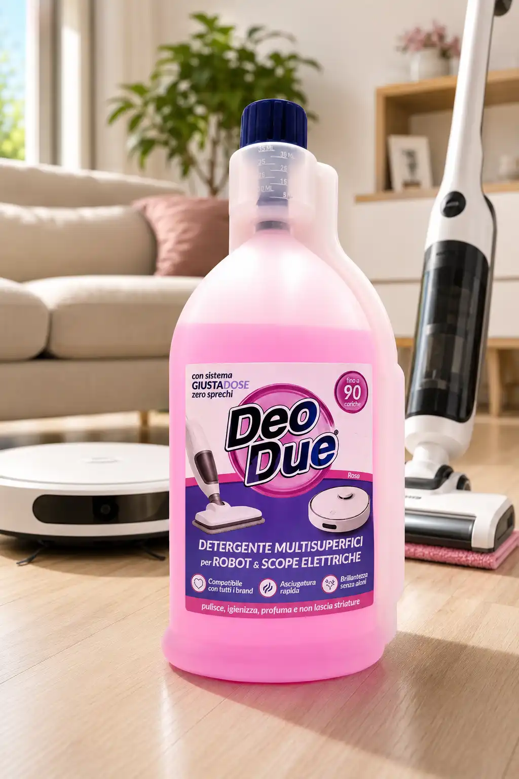 2 Deo Due Robot Scope Elettriche Rosa 900ml Detergente Multisuperfici Casa