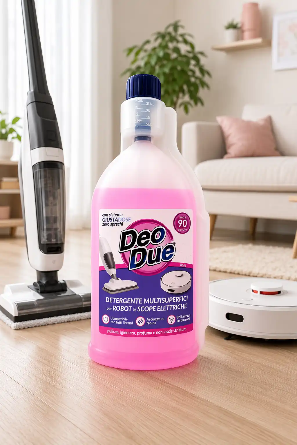 2 Deo Due Robot Scope Elettriche Rosa 900ml Detergente Multisuperfici Casa