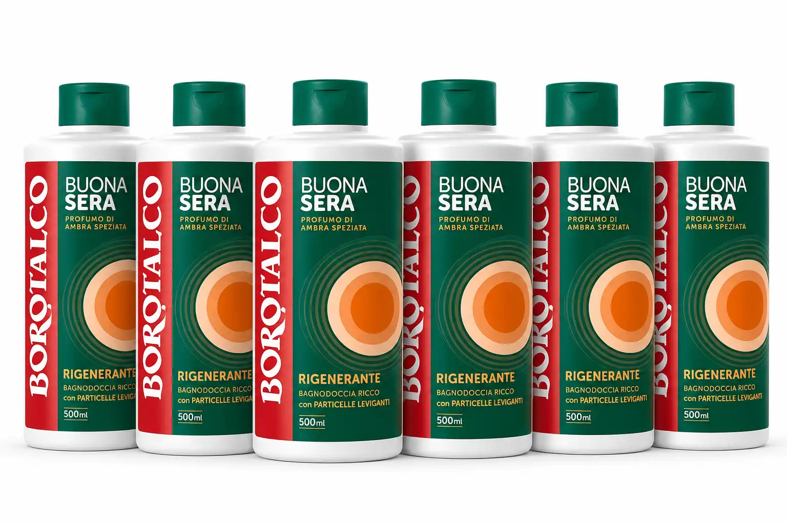 6 Borotalco Buonasera Ambra Speziata Bagnodoccia Rigenerante 500ml Set Maxi