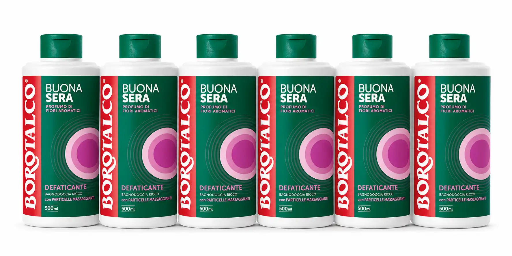 6 Borotalco Buonasera Defaticante Fiori Aromatici Bagnodoccia 500ml Maxi Pack