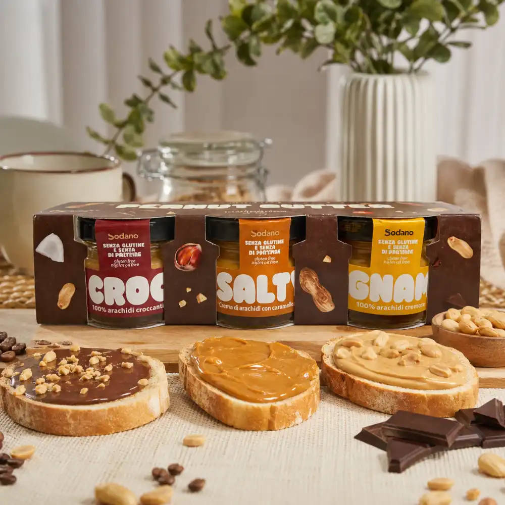 15 Confezioni Sodano Peanut Salty Gnam 3x20g Creme Assortite Snack Mix Box