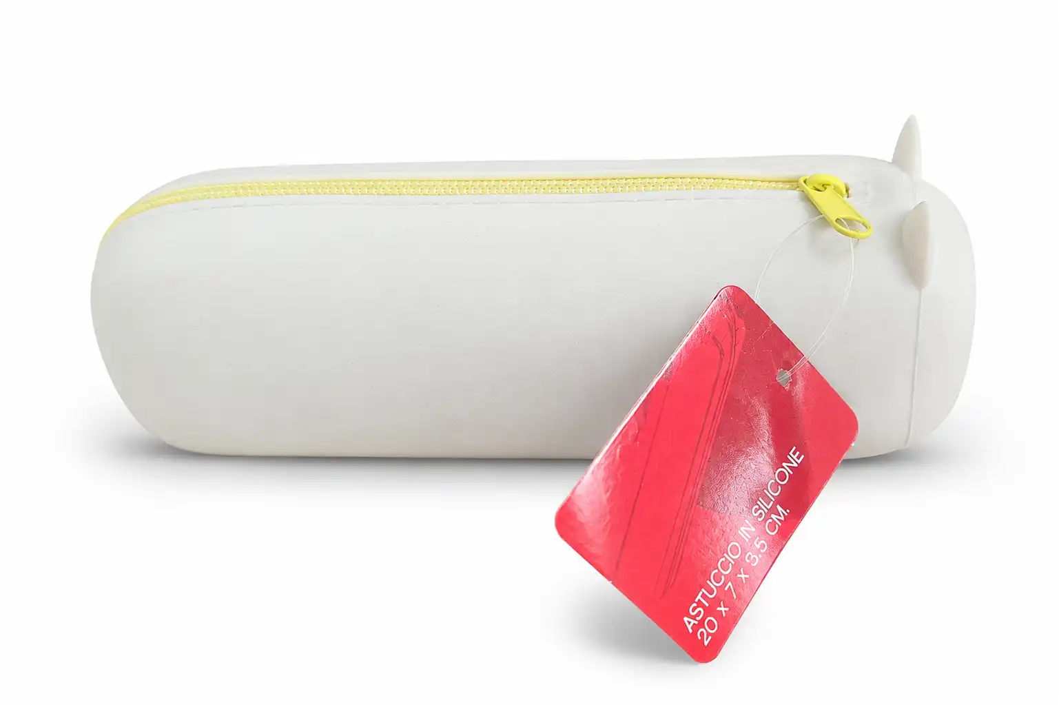 Astuccio Silicone Gatto Bianco 20x7x5,5 cm Portapenne Scuola Custodia Morbida XL