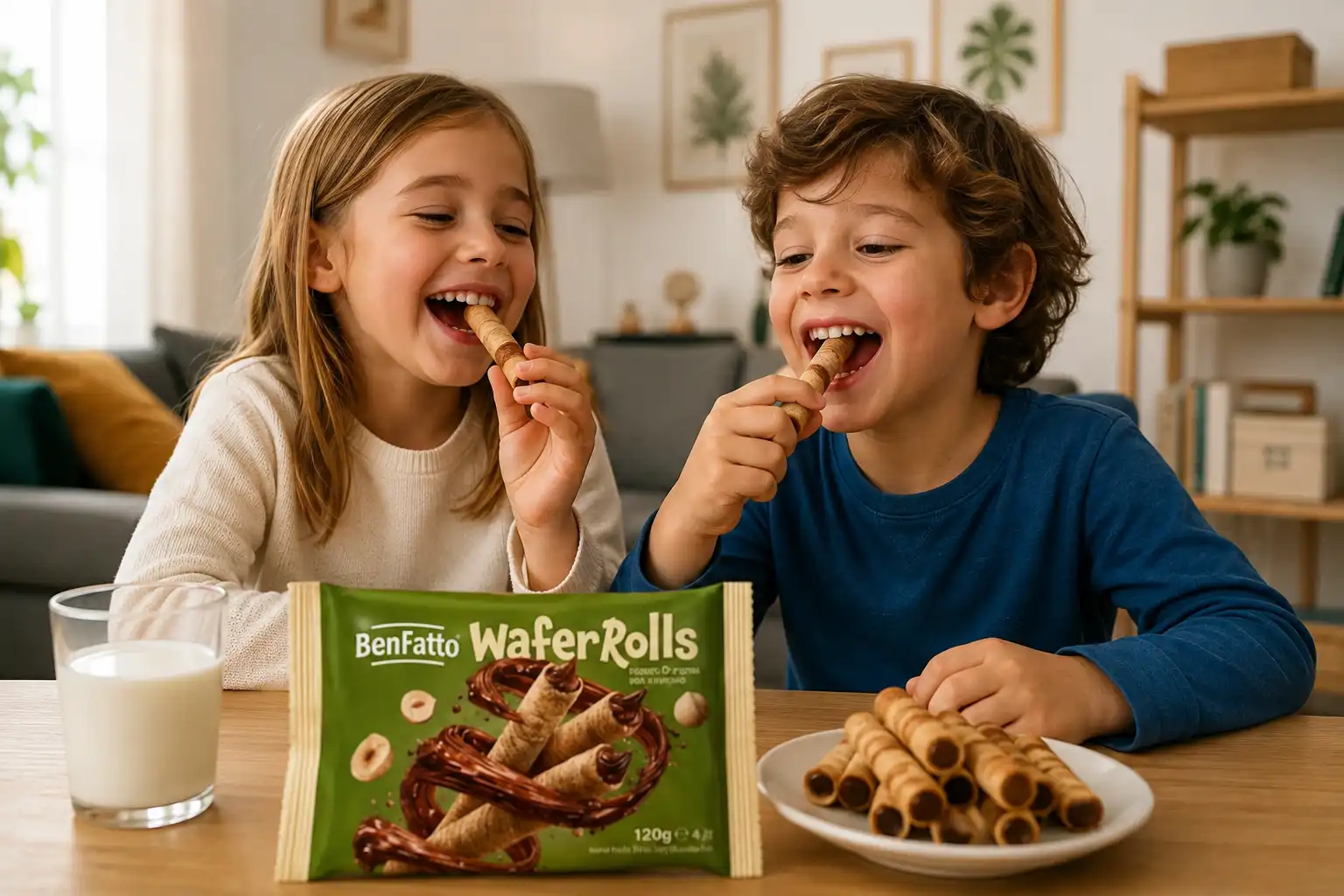 13 Pezzi Benfatto WaferRolls Nocciola 120Gr Wafer Croccanti Snack Dolci Gustosi!