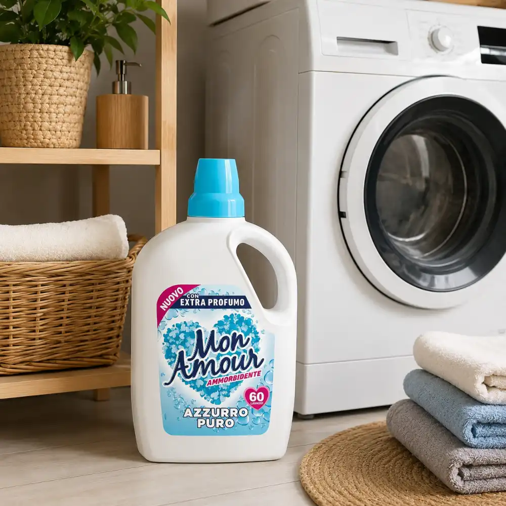 4 Pezzi Mon Amour Ammorbidente 3Lt Azzurro Puro 240 Lavaggi Bucato Morbido