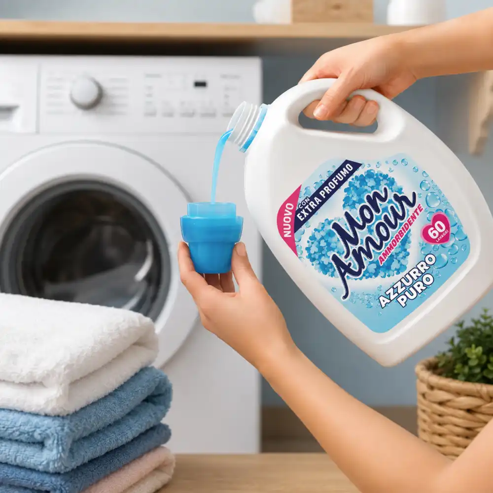 4 Pezzi Mon Amour Ammorbidente 3Lt Azzurro Puro 240 Lavaggi Bucato Morbido