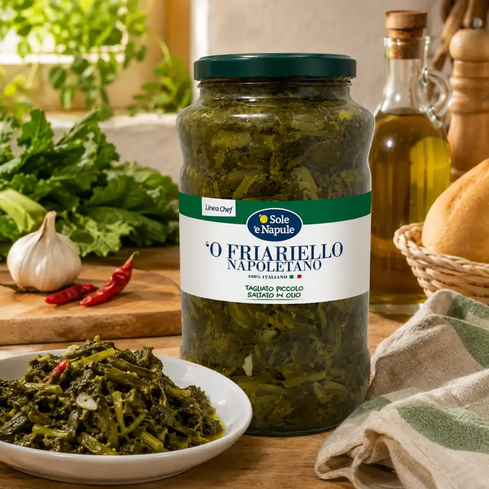 O Sole e Napule Friariello Napoletano Olio Girasole 2,9Kg Vasetto Grande XXL