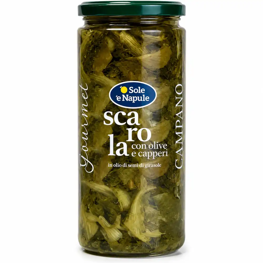 4 Pezzi O Sole e Napule Scarole con Olive e Capperi 540Gr Contorno Italiano