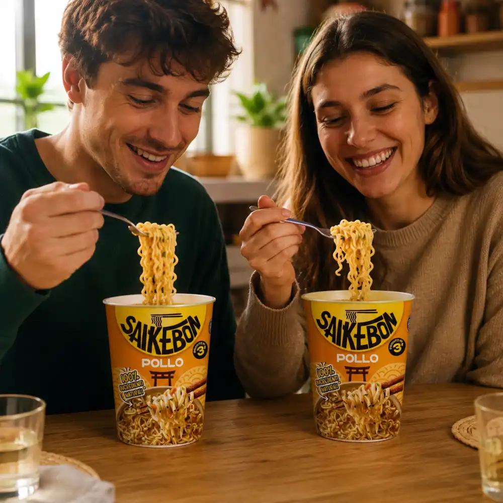 8 Pezzi Star Saikebon Nudolini Pollo Verdure 79Gr Noodles Istantanei Cup
