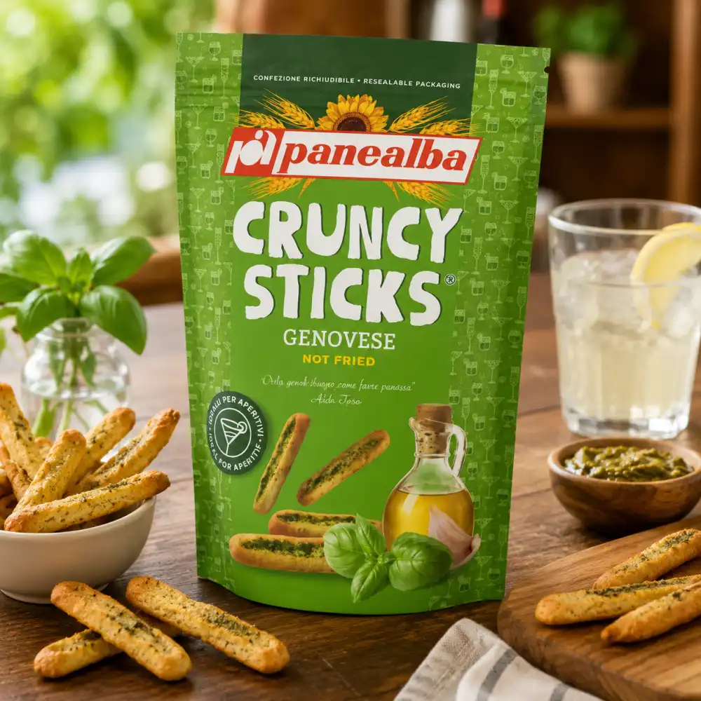 12 Pezzi Panealba Crunchy Sticks Genovese 75Gr Snack Croccanti Al Forno Mix