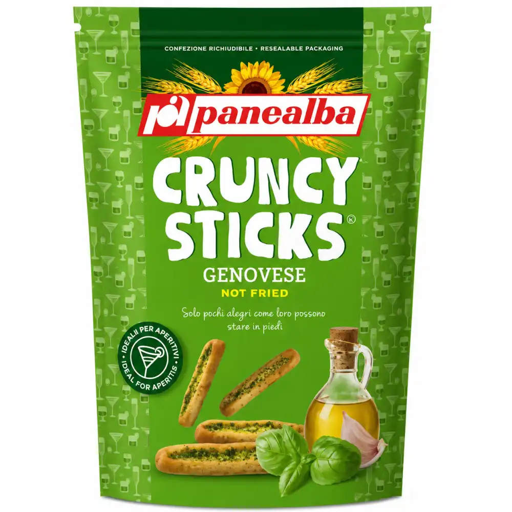 12 Pezzi Panealba Crunchy Sticks Genovese 75Gr Snack Croccanti Al Forno Mix