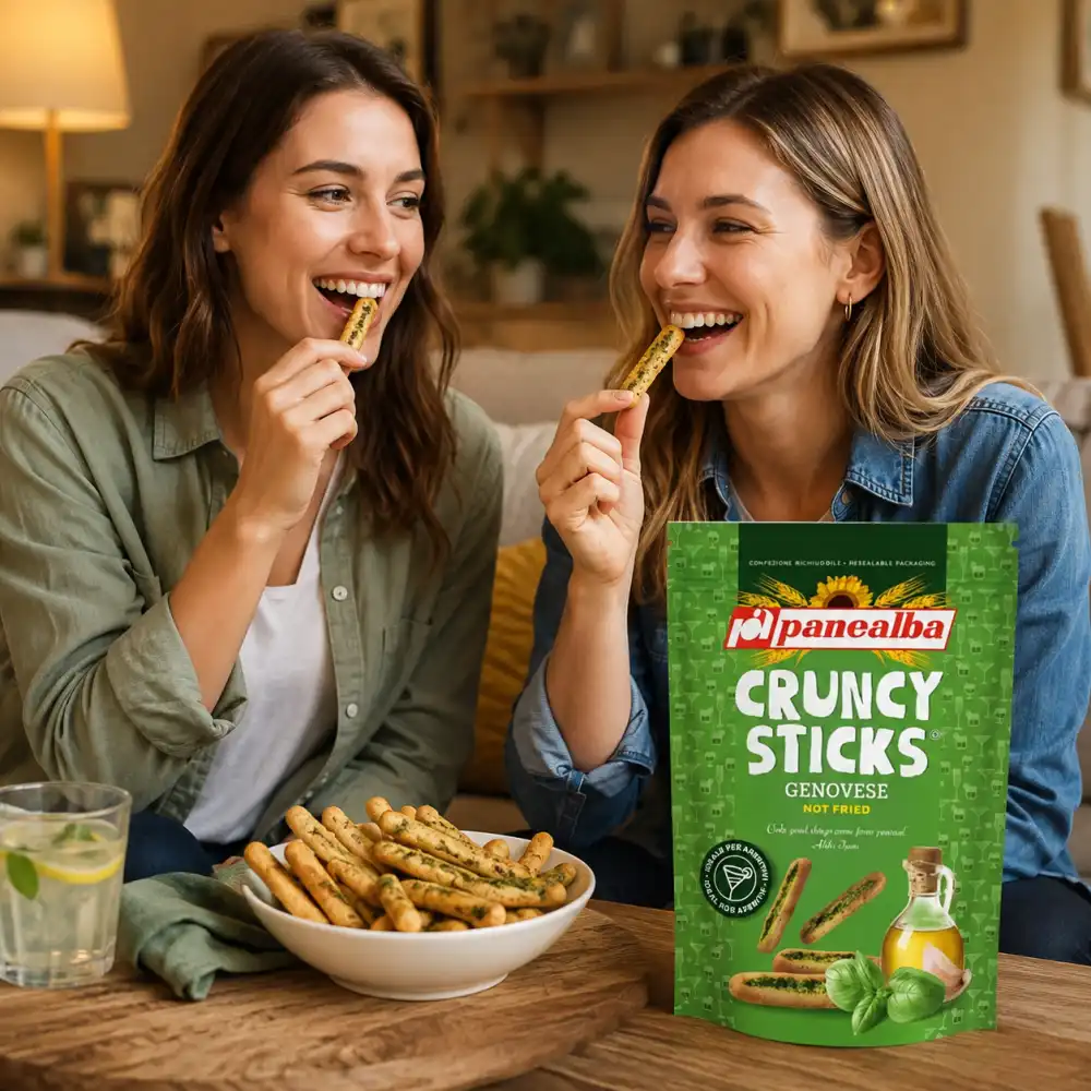 12 Pezzi Panealba Crunchy Sticks Genovese 75Gr Snack Croccanti Al Forno Mix