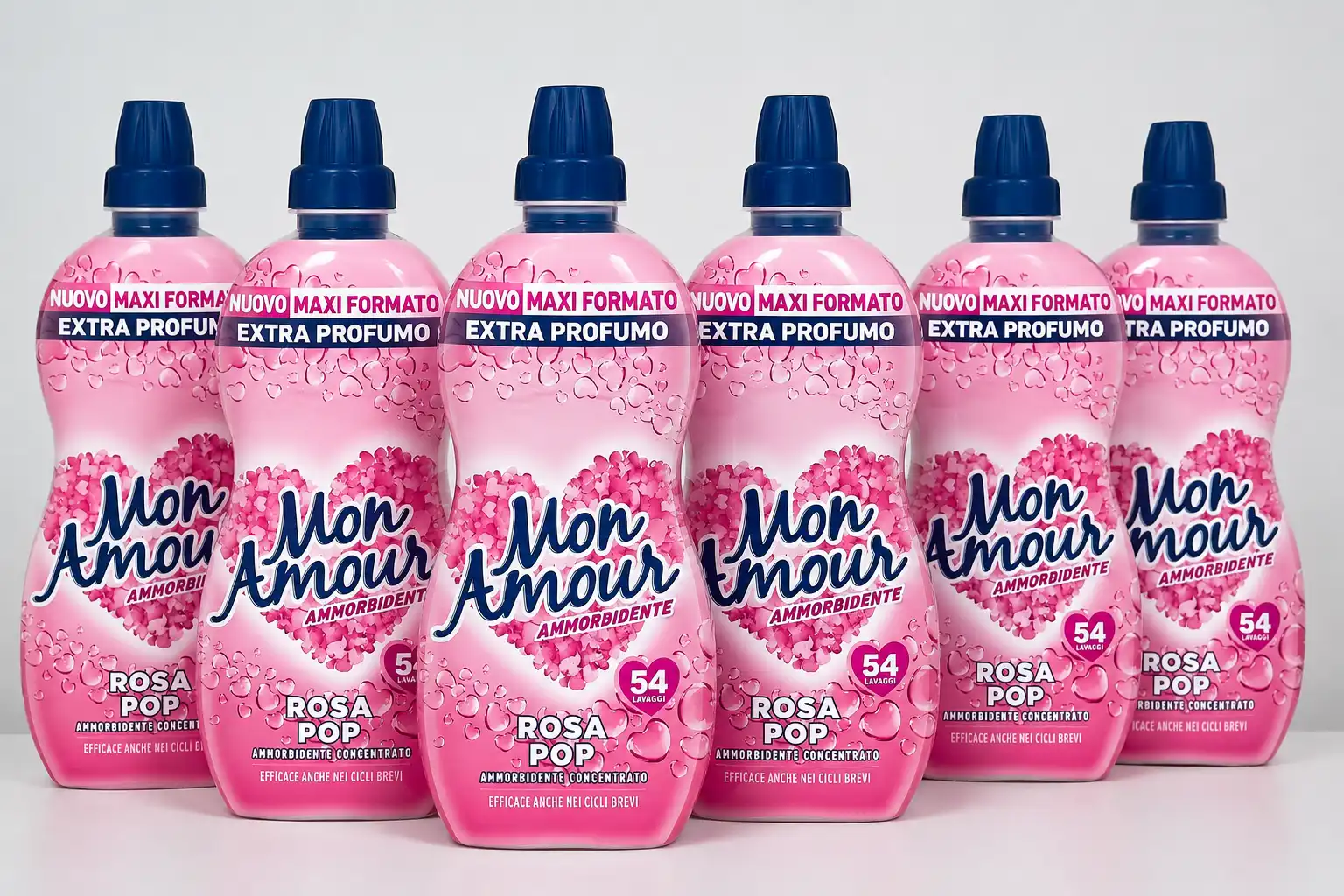 6 Pezzi Mon Amour Ammorbidente Concentrato 1350Ml Rosa Pop 324 Lavaggi Puro