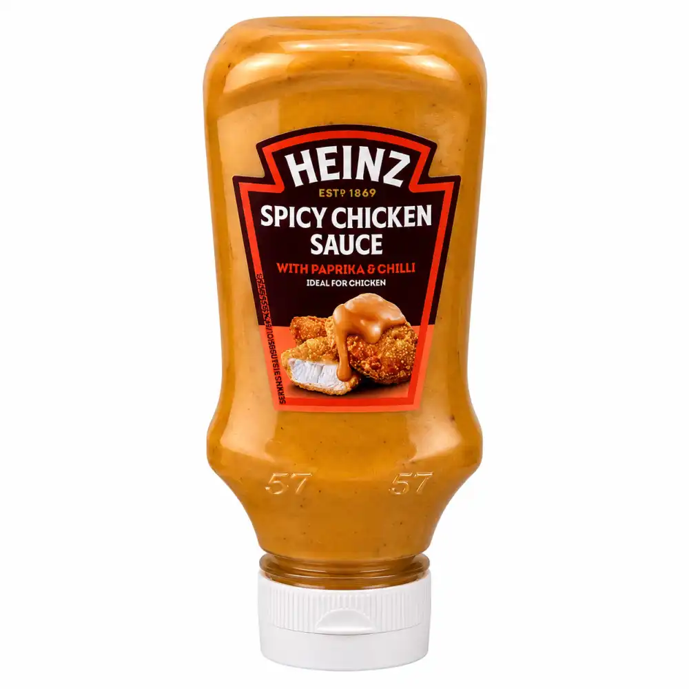 8 Heinz Spicy Chicken Sauce 220Gr Salsa Piccante Paprika Chili Top Down Bott.