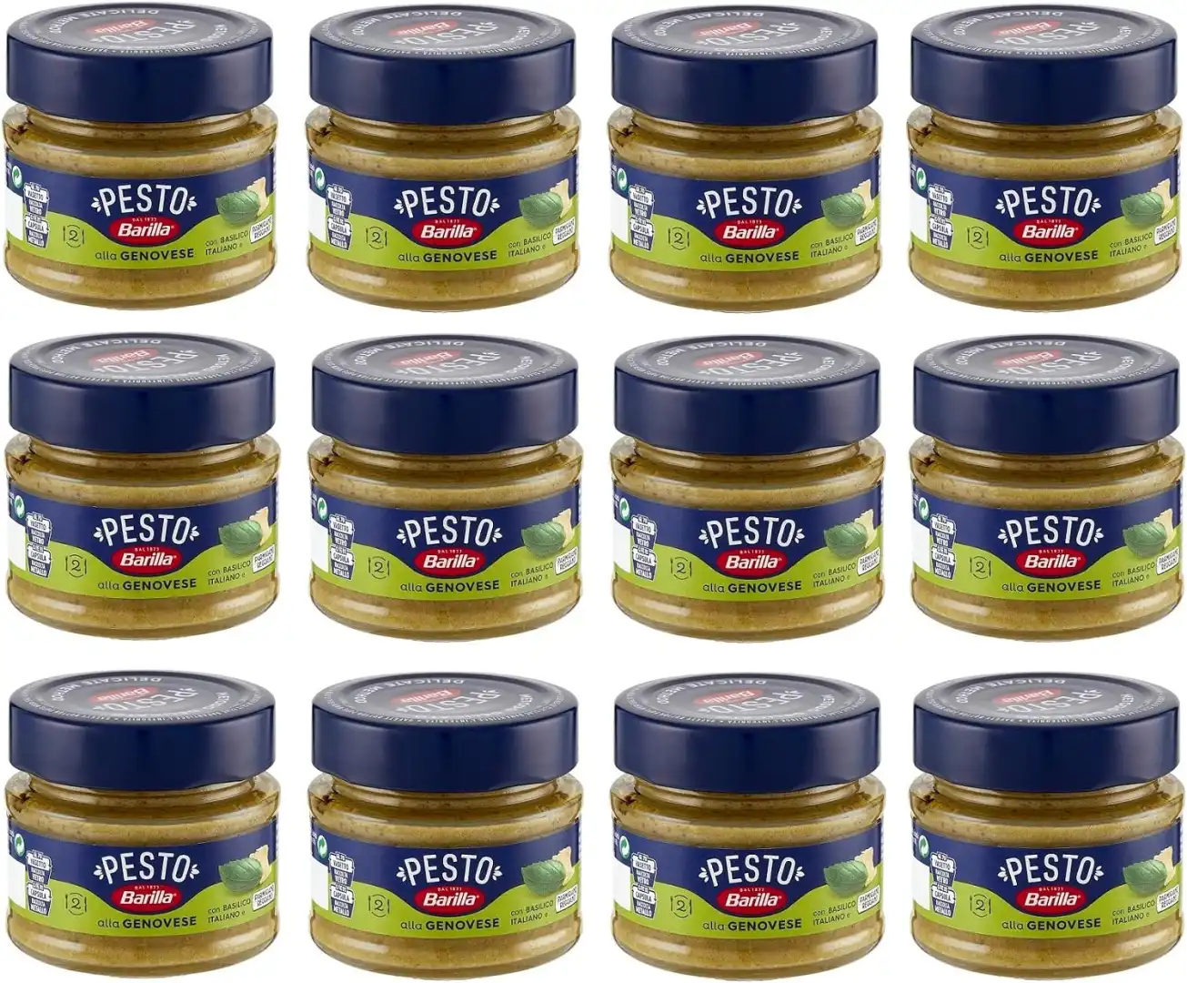 12 Barilla Pesto Alla Genovese 90Gr Basilico Italiano Parmigiano Salsa Pasta