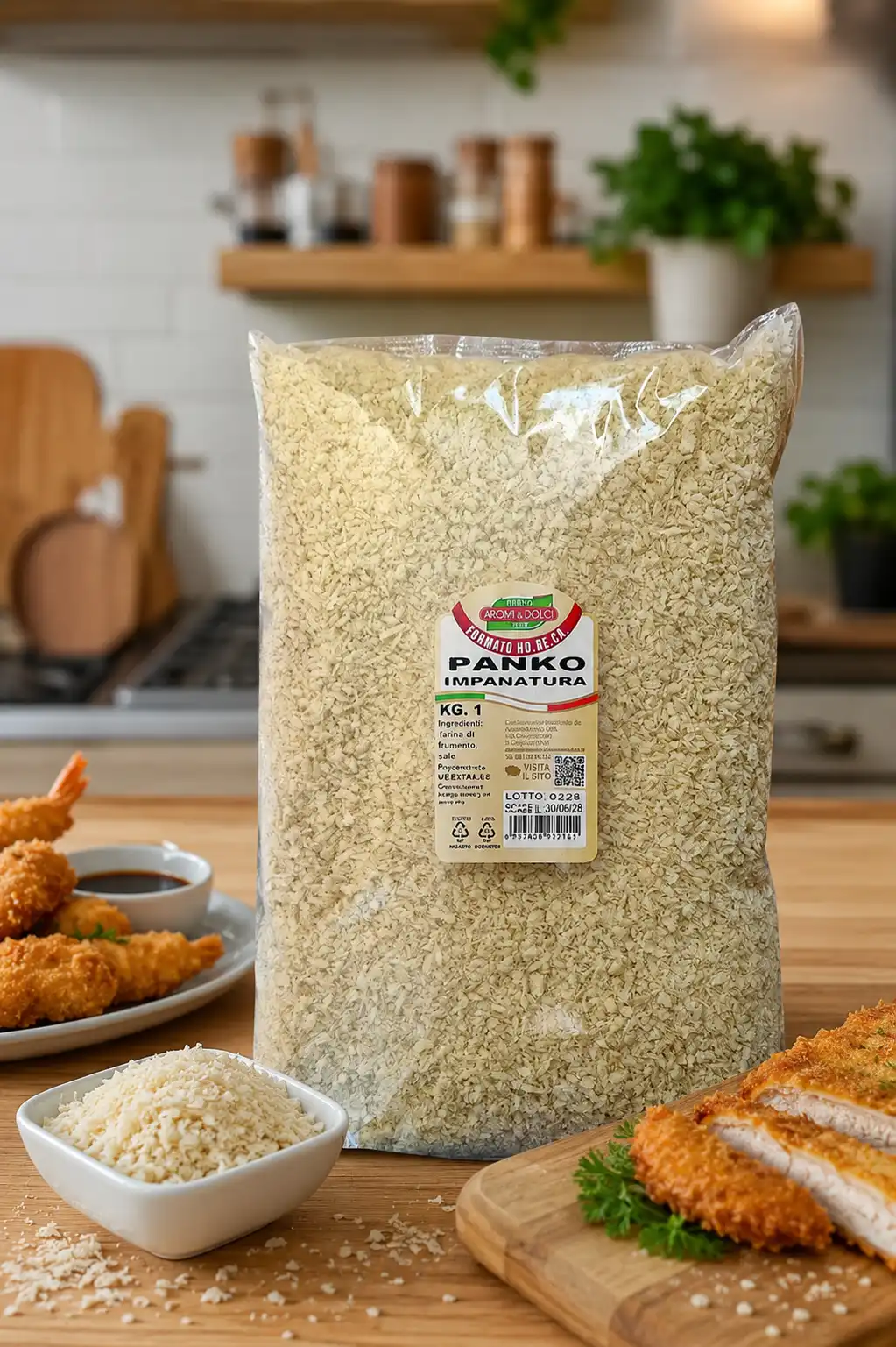 Panko Aromi e Dolci 1Kg Pangrattato Impanatura Croccante Fritti Pollo Pesce Maxi