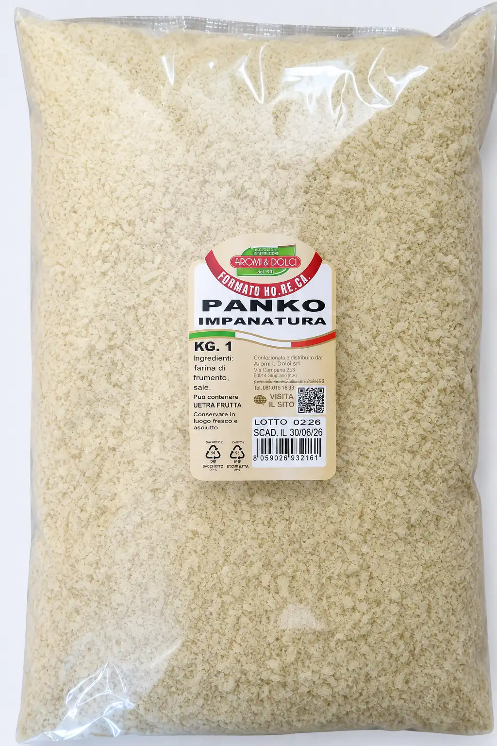 Panko Aromi e Dolci 1Kg Pangrattato Impanatura Croccante Fritti Pollo Pesce Maxi