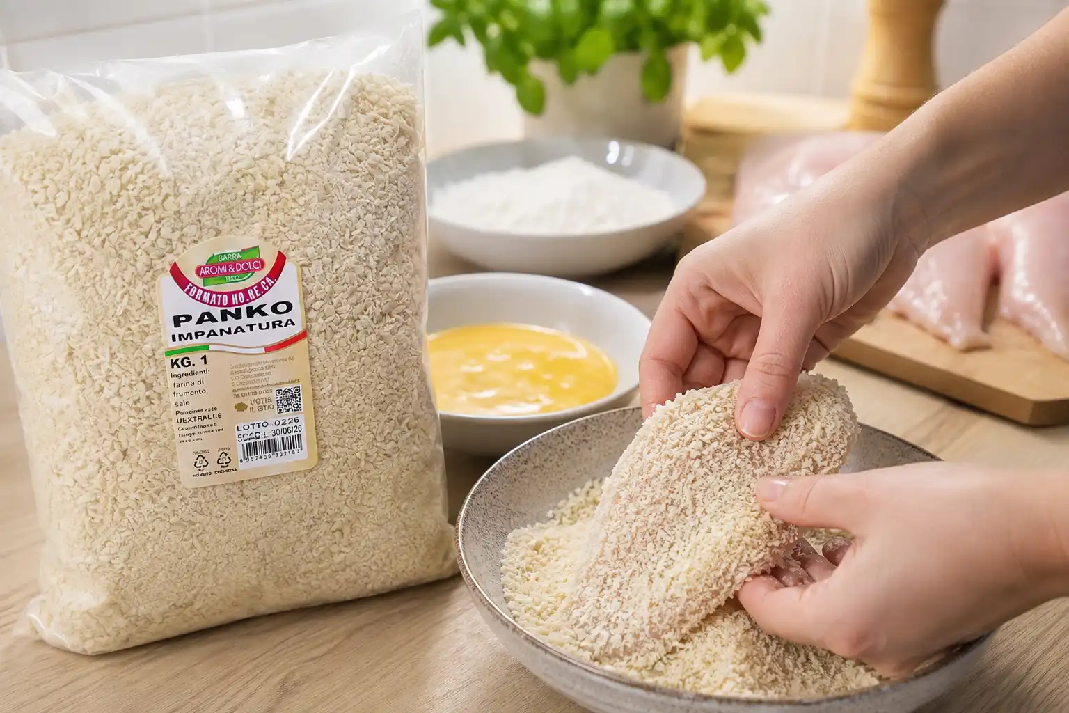 Panko Aromi e Dolci 1Kg Pangrattato Impanatura Croccante Fritti Pollo Pesce Maxi