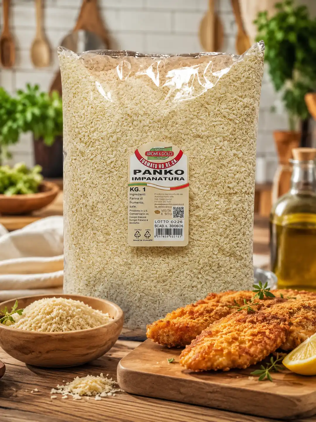 Panko Aromi e Dolci 1Kg Pangrattato Impanatura Croccante Fritti Pollo Pesce Maxi