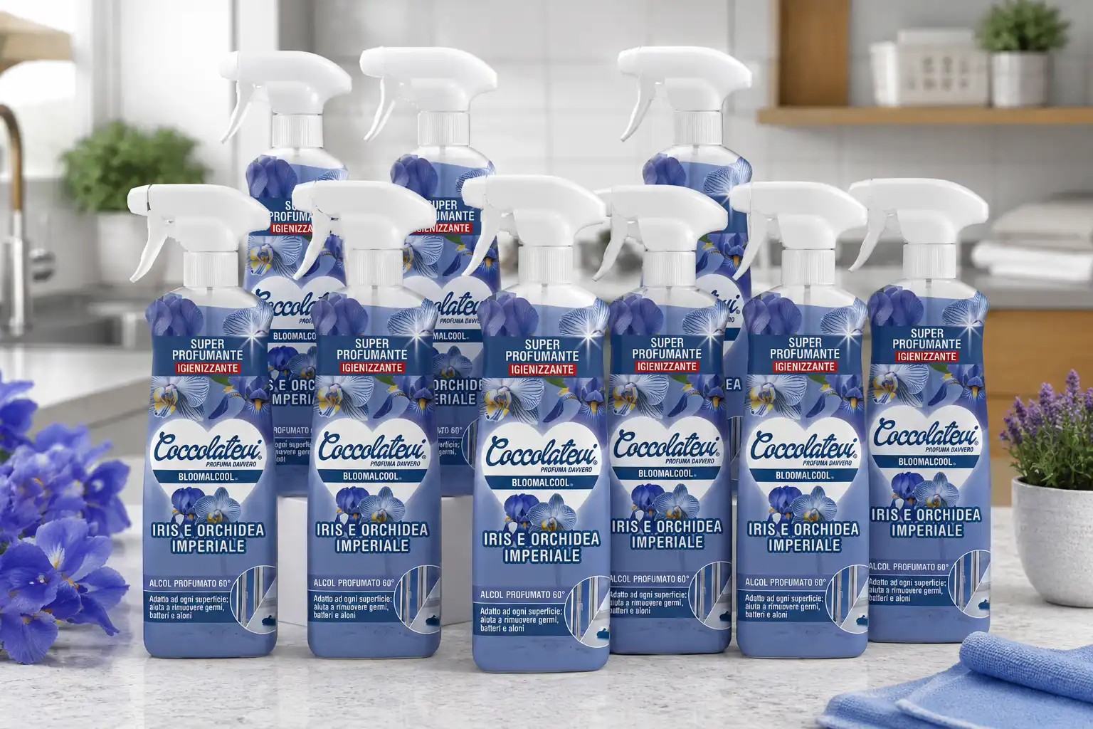 9 Coccolatevi Bloomalcool 60° Iris Orchidea 750Ml Spray Igienizzante Profumante