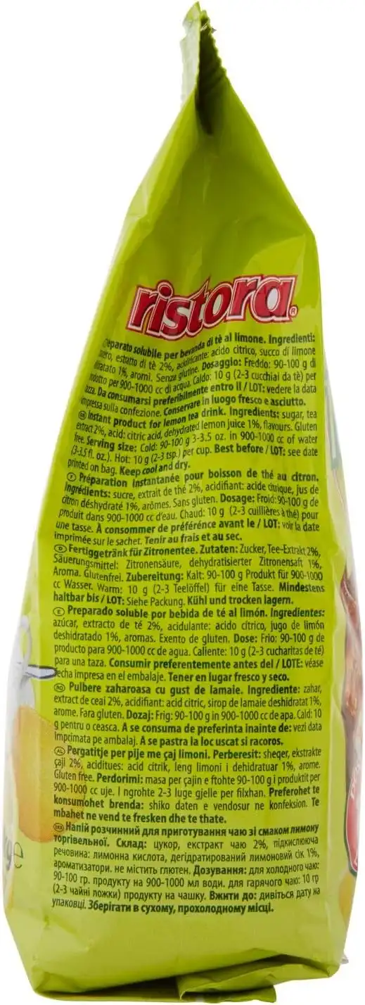 Ristora Tè al Limone 1Kg Preparato Solubile Zuccherato Istantaneo Freddo o Caldo