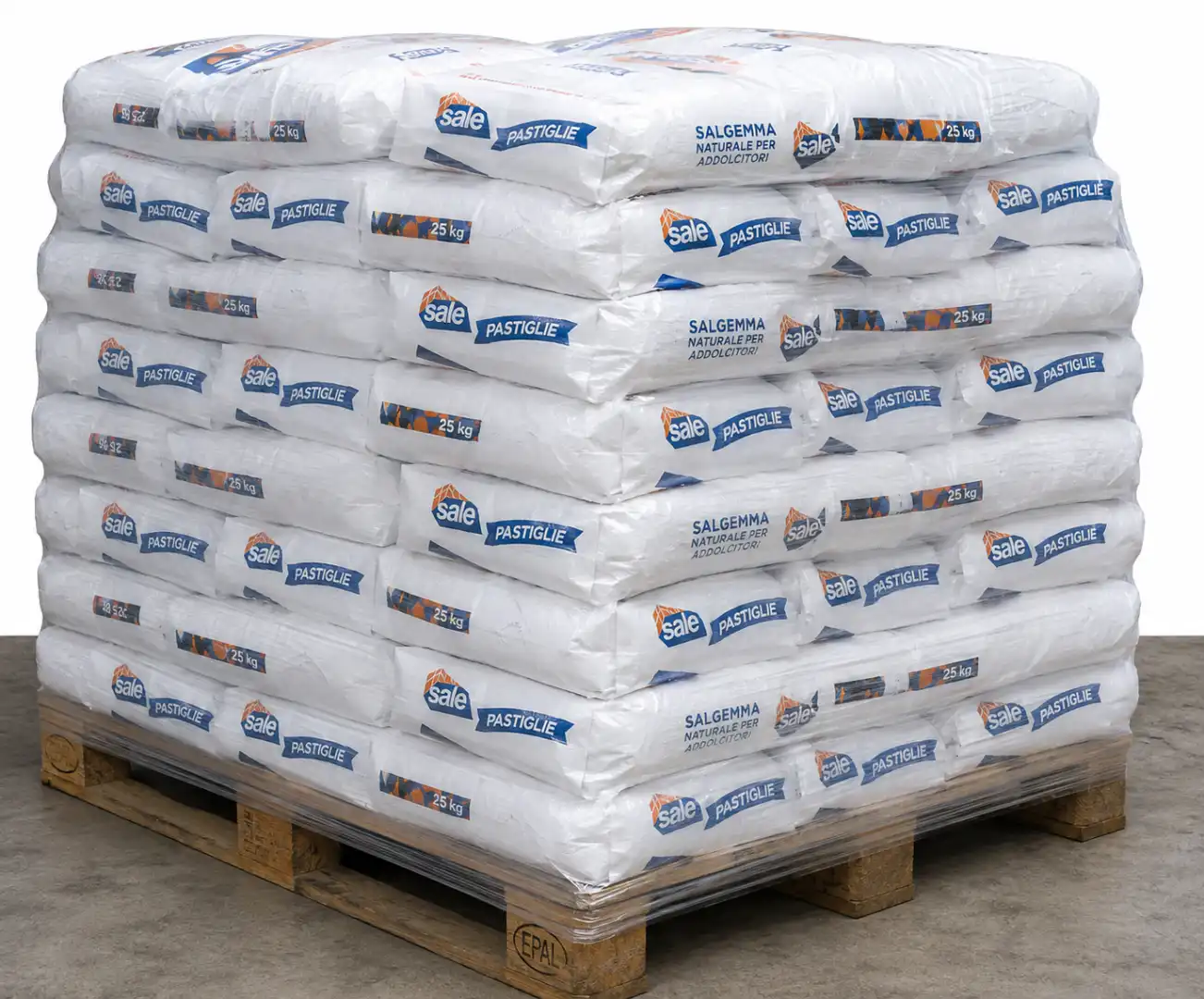40 Sacchi Sale Pastiglie 25Kg Salgemma Addolcitore Acqua Bancale 1000Kg Italiano