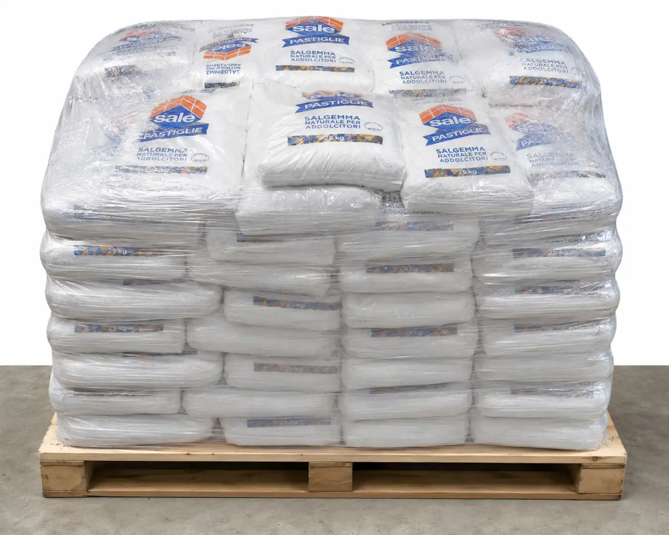 40 Sacchi Sale Pastiglie 25Kg Salgemma Addolcitore Acqua Bancale 1000Kg Italiano