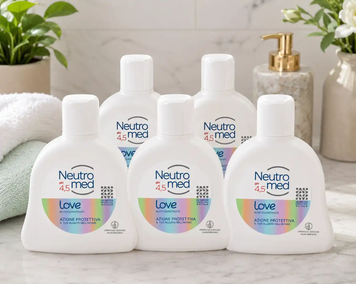 6 Pezzi Neutromed Intimo Love 250ml Detergente pH 4,5 Azione Protettiva Delicata