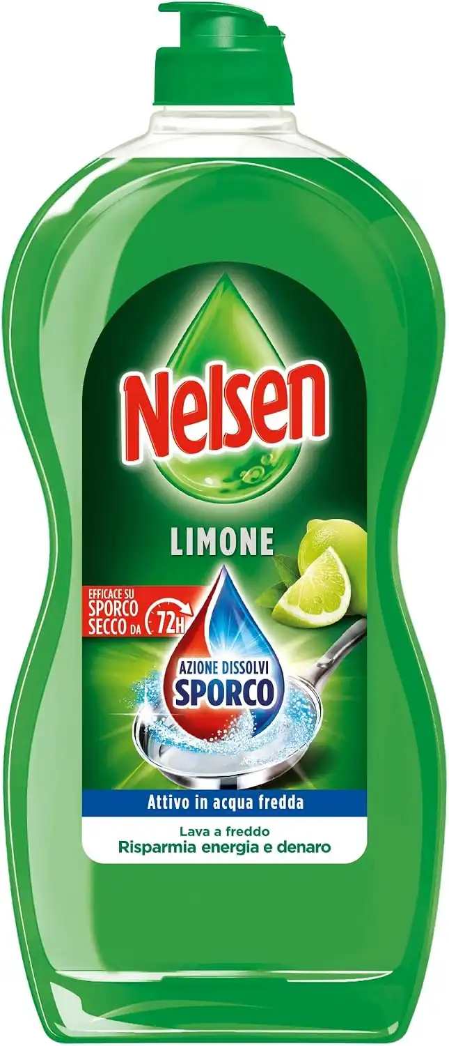 12 Pezzi Nelsen Piatti Limone 900ml Detersivo Lavapiatti Sgrassante Piatti 10,8L