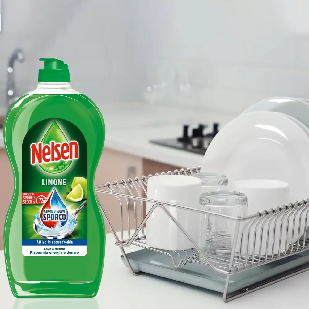12 Pezzi Nelsen Piatti Limone 900ml Detersivo Lavapiatti Sgrassante Piatti 10,8L