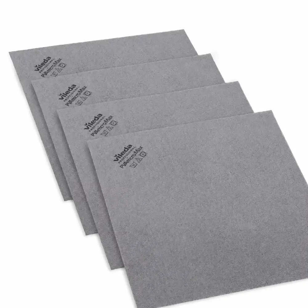 4 Pezzi Vileda PVAmicro Max Panno Microfibra PVA Grigio 50x44cm Senza Aloni Auto