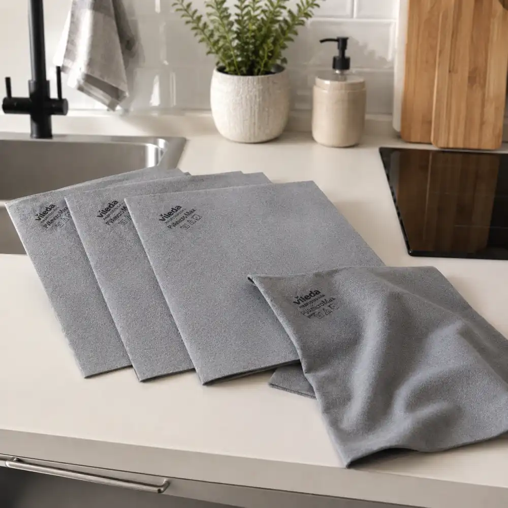 4 Pezzi Vileda PVAmicro Max Panno Microfibra PVA Grigio 50x44cm Senza Aloni Auto