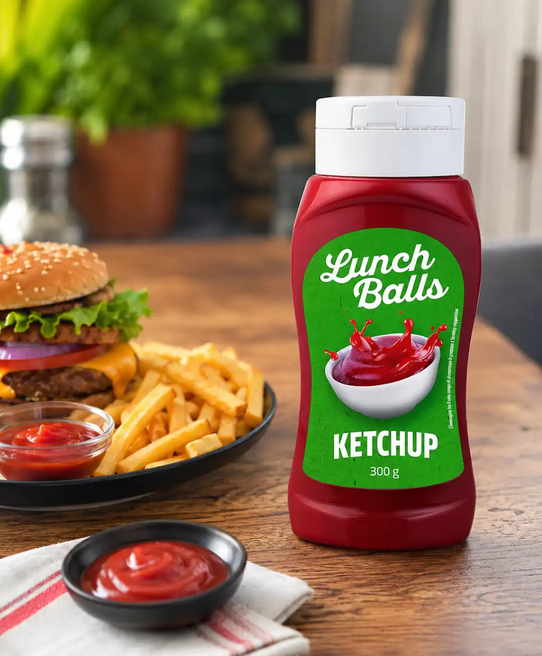 12 Pezzi Lunch Balls Ketchup 300g Salsa Pomodoro Squeeze Panini Snack Hot Dog XL