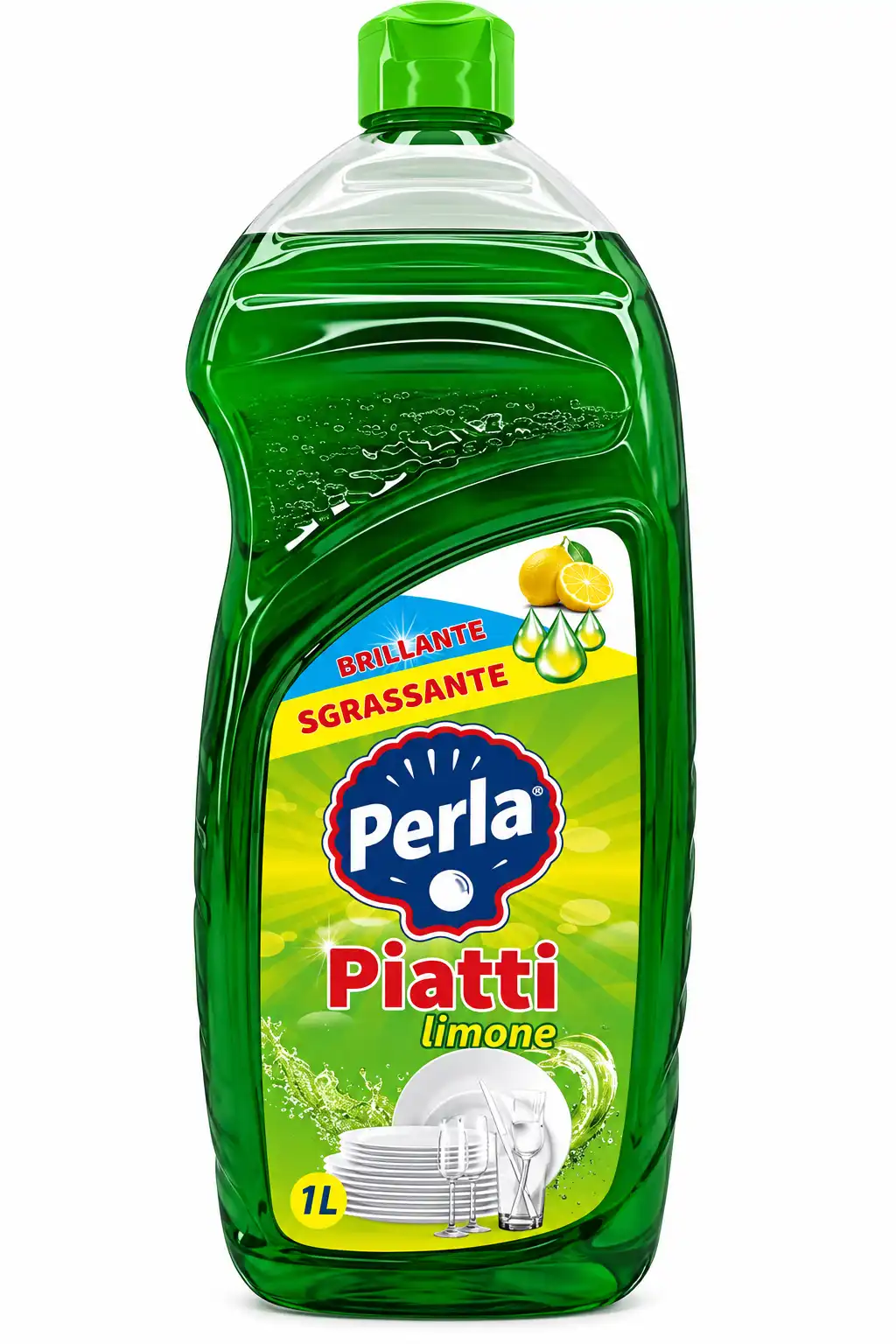 12 Pezzi Perla Piatti Limone 1L Detersivo Sgrassante Brillante Stoviglie 12Litri