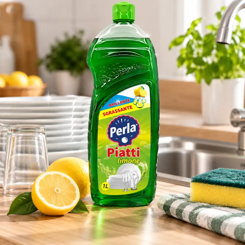 12 Pezzi Perla Piatti Limone 1L Detersivo Sgrassante Brillante Stoviglie 12Litri
