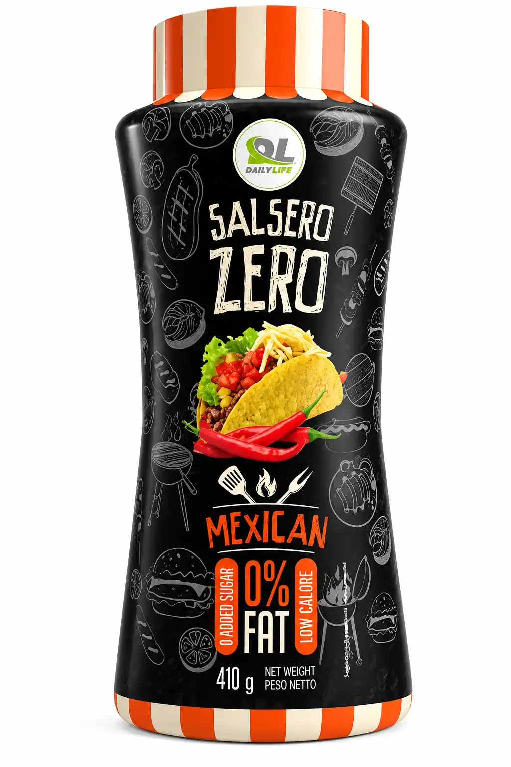 Salsero Zero Mexican 410g Salsa Piccante 0% Grassi Low Calorie Fitness Low Carb!