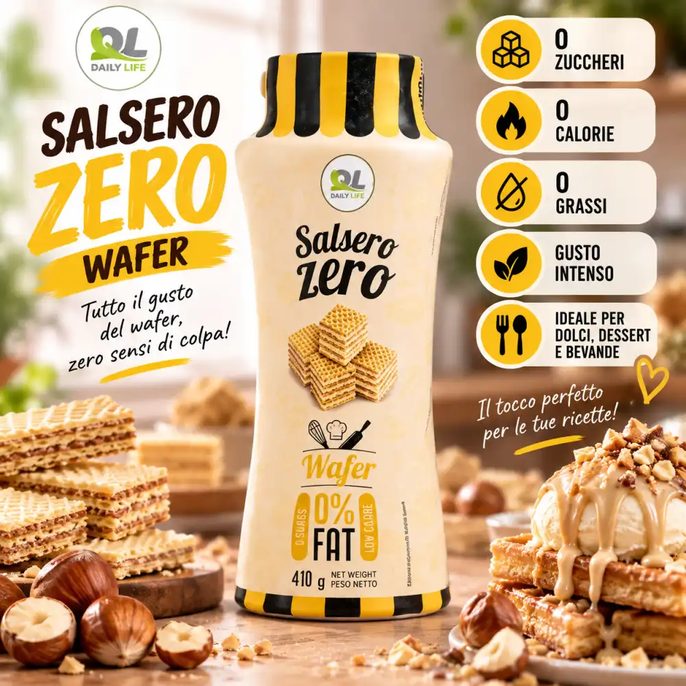 Daily Life Salsero Zero Wafer 410g Crema Dolce 0% Grassi Senza Zuccheri Topping